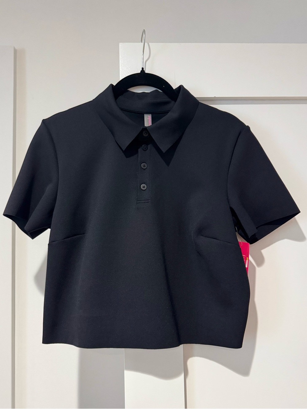 Commando Black Cropped Polo Top